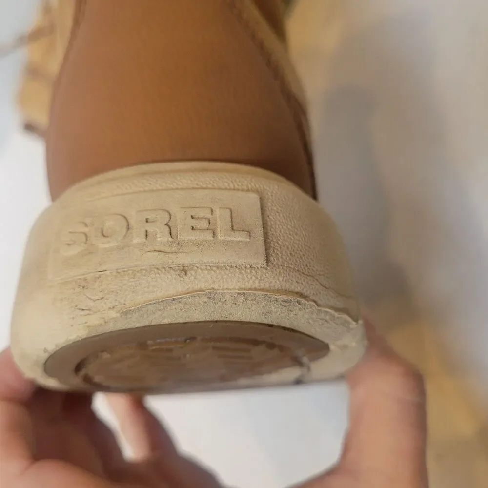 big kid sorel explorer iii snow winter boots waterproof brown suede leather sz 4